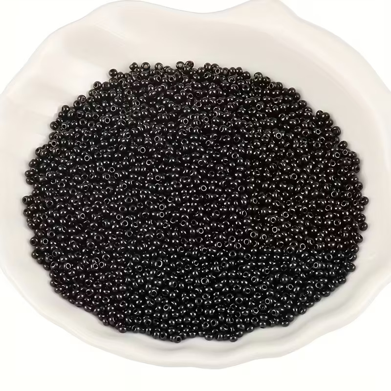 OJOS ABALORIOS NEGROS 2mm + 100 ALFILERES